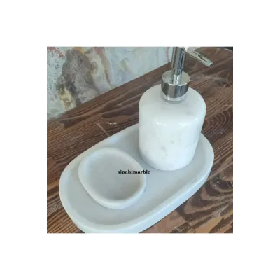 Beige Marble Rose Gold Convex Deer Detail 7 Pcs Bathroom Set Beige Marble Rose Gold Convex Deer Detail 7 Pcs Bathroom Set