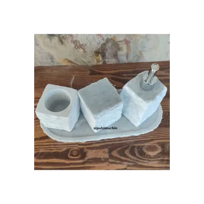 Gri Mermer 4/lü Şık Banyo Seti Gri Mermer 4/lü Şık Banyo Seti