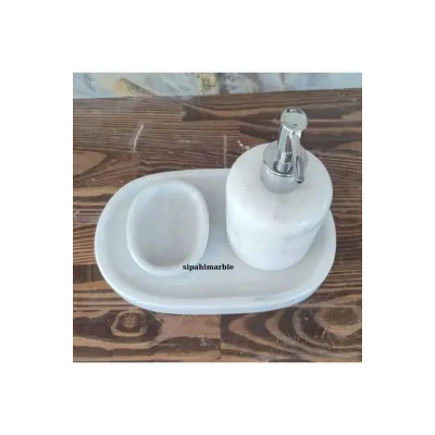 Beige Marble Rose Gold Convex Deer Detail 7 Pcs Bathroom Set Beige Marble Rose Gold Convex Deer Detail 7 Pcs Bathroom Set