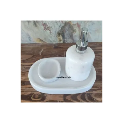 Beige Marble Rose Gold Convex Deer Detail 7 Pcs Bathroom Set Beige Marble Rose Gold Convex Deer Detail 7 Pcs Bathroom Set