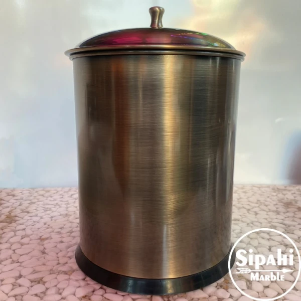 Antique Stainless Steel Trash Can
