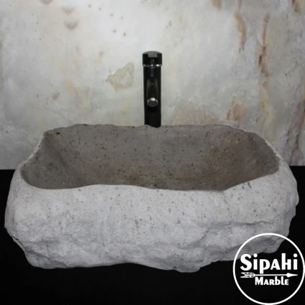 Anthracite Basalt Natural Blast Washbasin