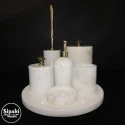 White Marble Gold Processing Apparatus 7-Piece Bathroom Set