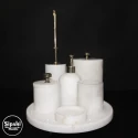White Marble Gold Processing Apparatus 7-Piece Bathroom Set