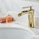 Gold White Short Waterfall Faucet