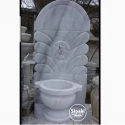 Cloudy White Marble Wide Mirrored Fountain