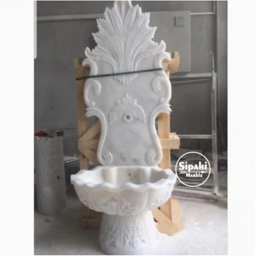 White Marble Leaf Embroidered Special Design Fountain