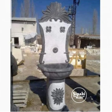 Gray Marble Footed Design Fountain