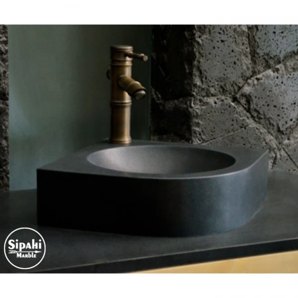 Basalt Black Cat Eye Washbasin-With Faucet Outlet