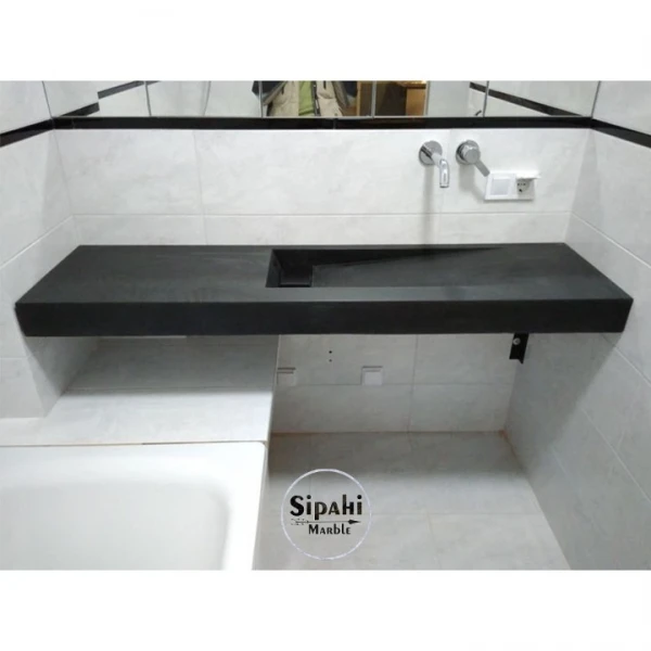 Basalt Black One Piece Countertop - With Sink