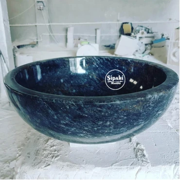 Black Marble Round Washbasin