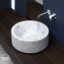 White Marble Line Design Roll Washbasin