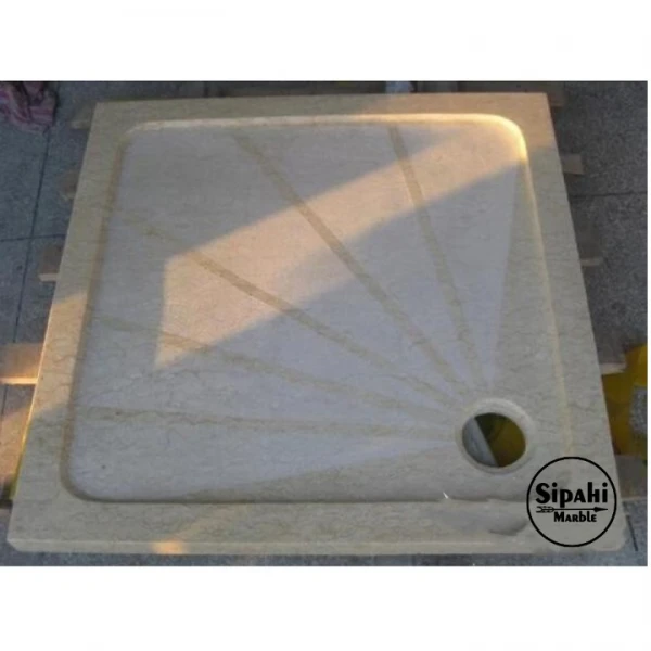 Beige Marble Rough Surface Shower Tray