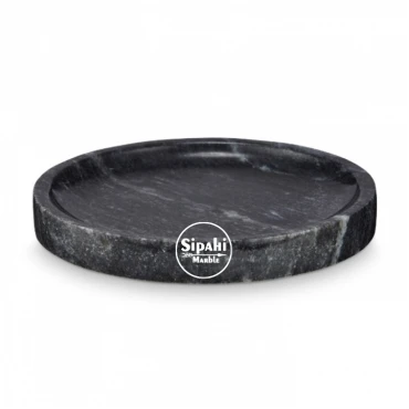 Black Marble Oval Surface Round Shower Tray
