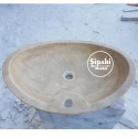 Travertine With Faucet Outlet Ellipse Washbasin