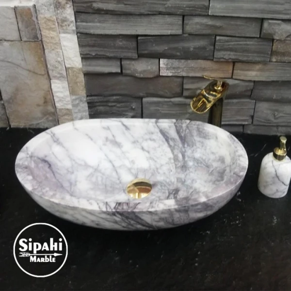 Lilac Marble Boat Sink