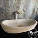  Travertine Ellipse Model Wide Washbasin