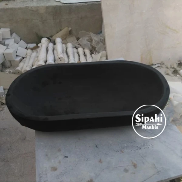 Basalt Black Oval Boat Sink