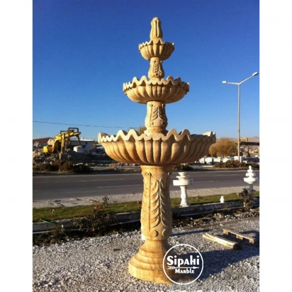 Travertine Special Design Tall Pool Fountain