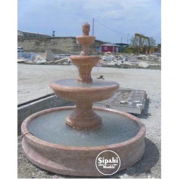 Red Travertine Large Saloon Fountain