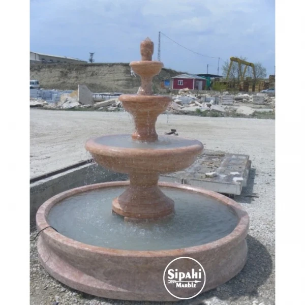 Red Travertine Large Saloon Fountain