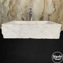 Afyon White Faucet Outlet Patterned Washbasin