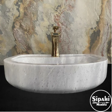 Afyon Cloudy Large Washbasin with Tap Outlet
