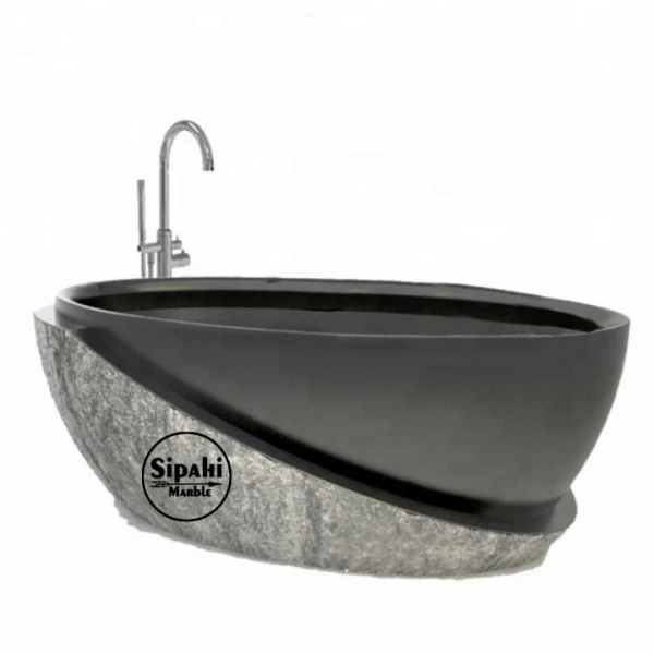 Basalt Black Shell Design Modern Bathtub