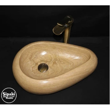 Classic Travertine Pebble Design Mini Washbasin