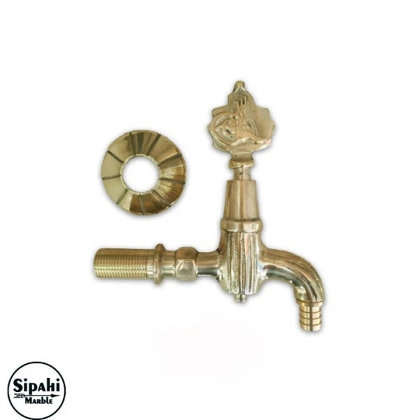 Gold Plated Tugra Design Tap - Hose Fitting