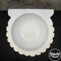Afyon White Marble Thin Sliced Earless Hammam Sink