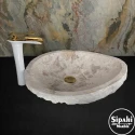 Travertine Oval Design Drip Washbasin