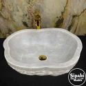 Special Design Washbasin With Mucarta Out Of Gray Marble