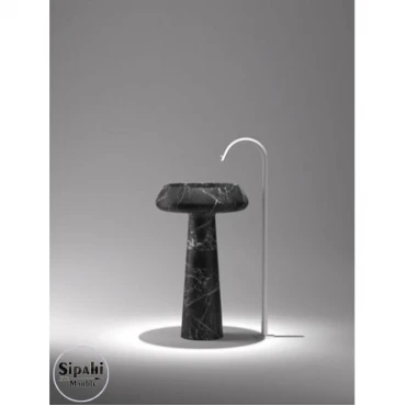 Toros Black Curved Design Pedestal Sink