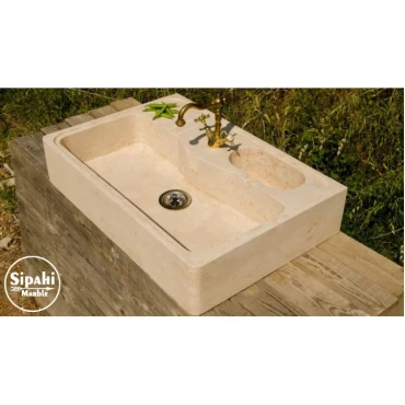 Travertine Special Design Rectangular Sink-With Faucet Outlet