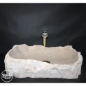 Travertine Shapeless Faceted Rock Sink