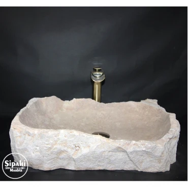 Travertine Shapeless Faceted Rock Sink