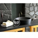Basalt Black Roll Bowl Washbasin