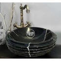 Toros Black Design Split Face Round Washbasin