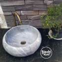 Gray Marble Curved Washbasin