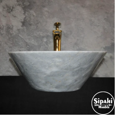 Gray Marble V Design Washbasin