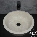 Beige Marble Cylinder Bowl Washbasin