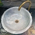 Gray Marble Vertical Split Face Bowl Washbasin