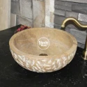 Noche Travertine Carved Dish Washbasin