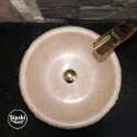 Rosalia Beige Marble Oval Vertical Split Sink
