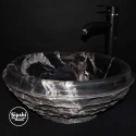 Toros Black Design Split Face V Washbasin