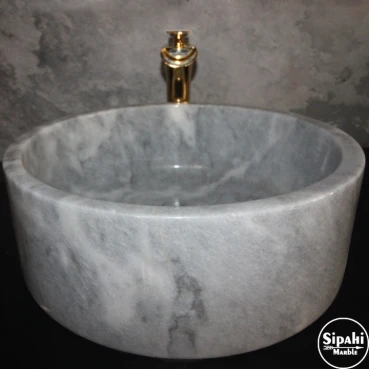 Grey Marble Cylinder Washbasin