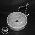 Gray Marble Pear Design Washbasin