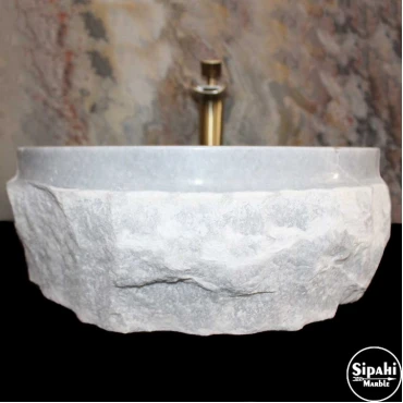 Gray Marble Exposed Design Washbasin