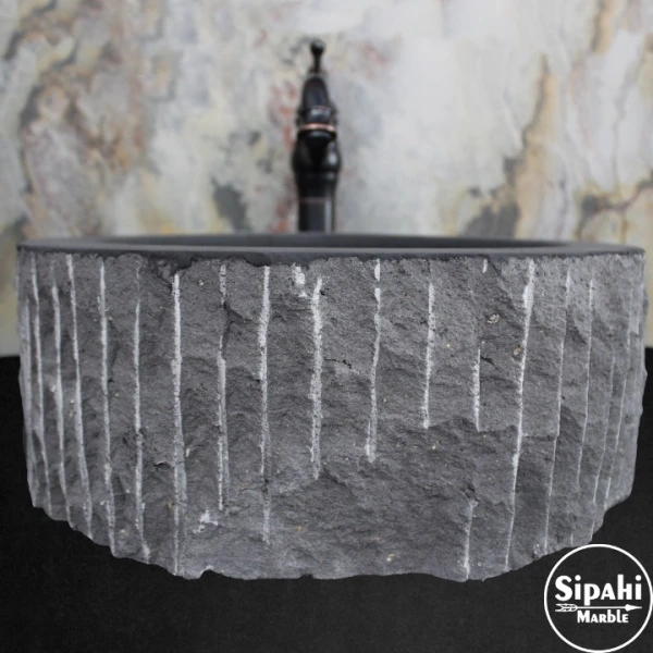  Basalt Natural Blasting Cylinder Sink